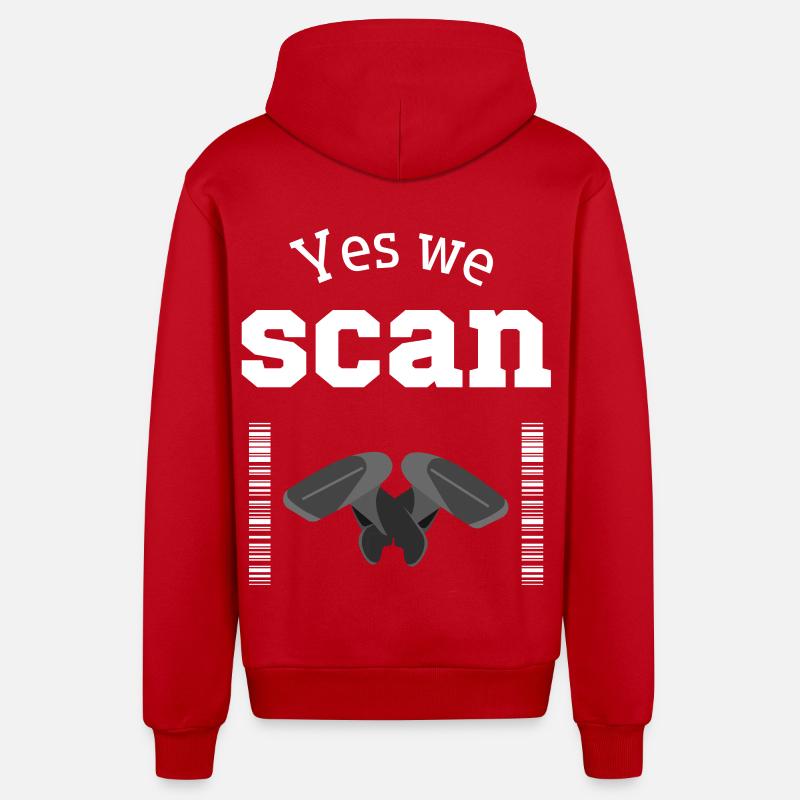 Yes we scan, Scanner, Barcode - Organic Relaxed Kapuzenjacke Made in EU - Rot