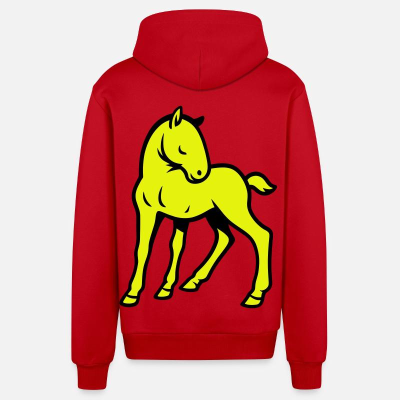 Cheval mignon - Veste à capuche bio décontractée fabriquée en UE - rouge