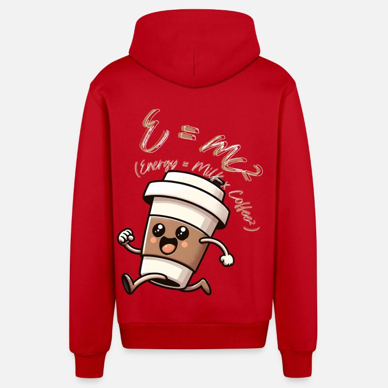 E-mc2 - Veste à capuche bio décontractée fabriquée en UE - rouge