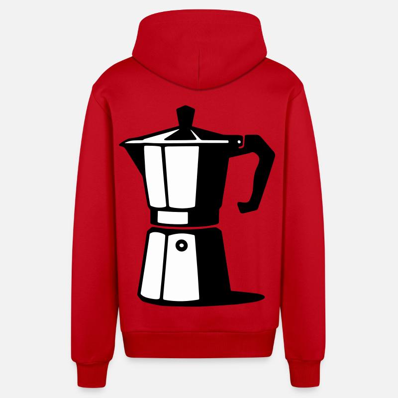 Cafetière à expresso - Veste à capuche bio décontractée fabriquée en UE - rouge