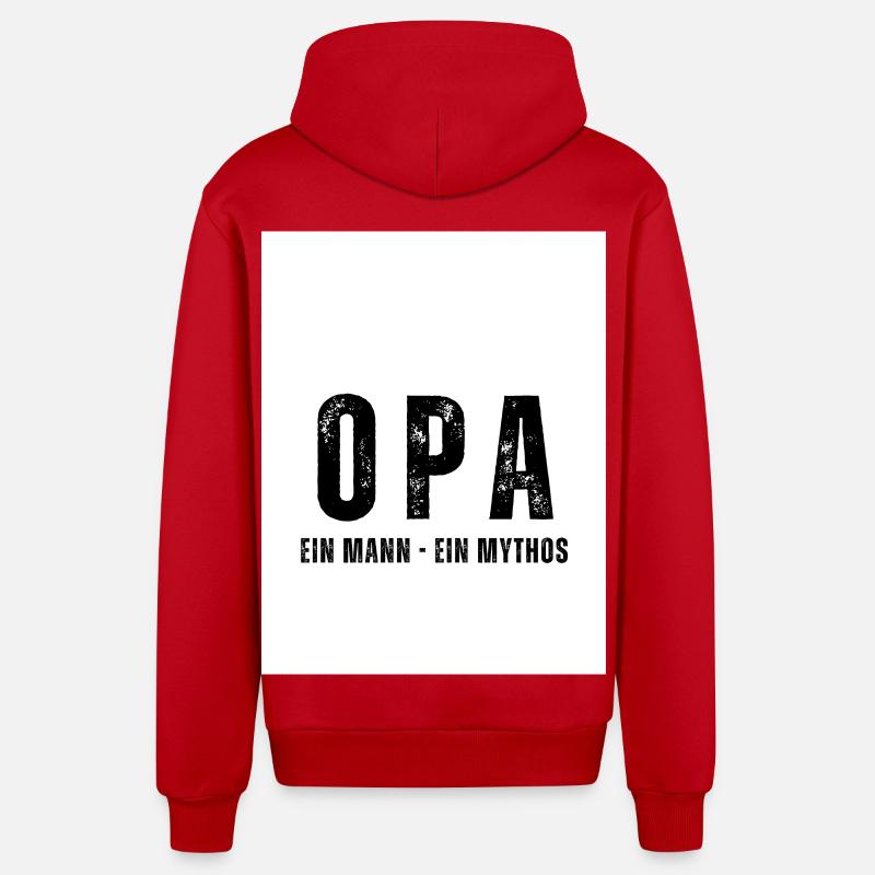 OPA Ein Mann - Ein Mythos - Organic Relaxed Kapuzenjacke Made in EU - Rot
