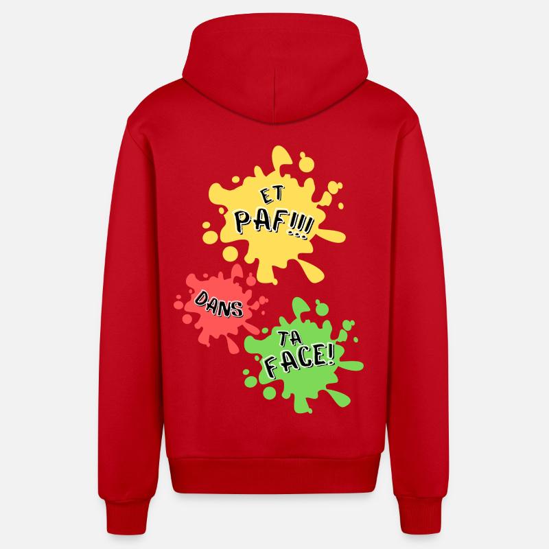 Paf, dans ta face! - Veste à capuche bio décontractée fabriquée en UE - rouge