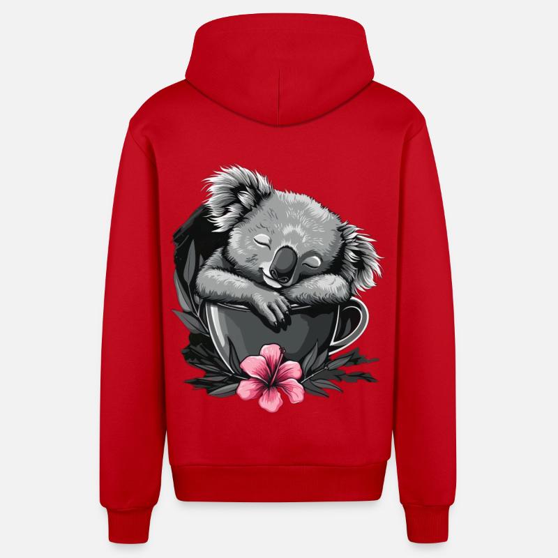 Koala - Organic Relaxed Kapuzenjacke Made in EU - Rot