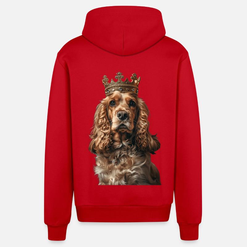 Cocker Spaniel - Organic Relaxed Hooded Jacket Made in EU - red
