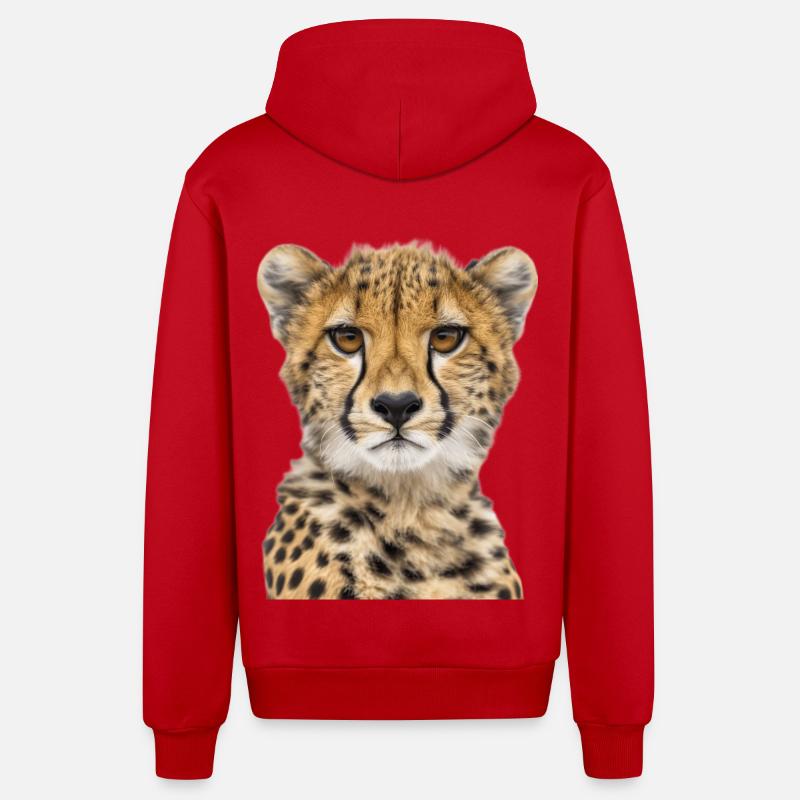 Guépard - Veste à capuche bio décontractée fabriquée en UE - rouge
