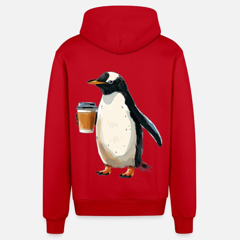 Pingouin - Veste à capuche bio décontractée fabriquée en UE - rouge