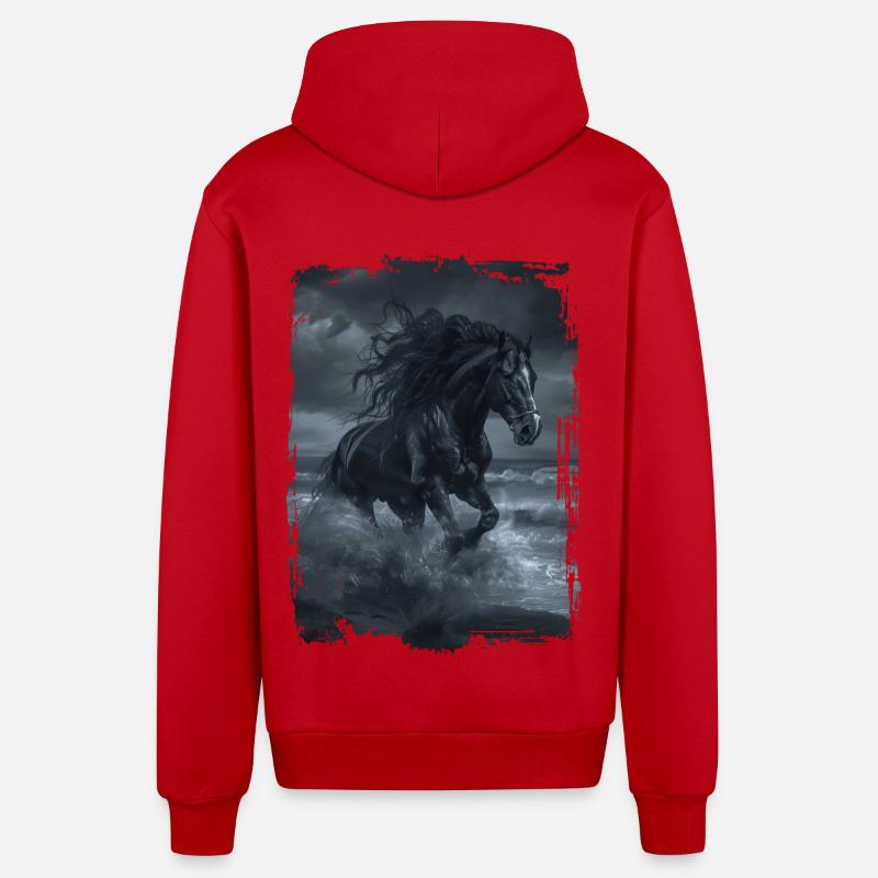 Comté - Veste à capuche bio décontractée fabriquée en UE - rouge