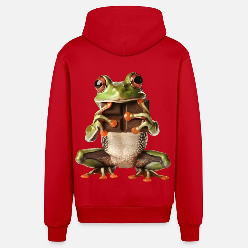 Frog - Organic Relaxed Hooded Jacket Made in EU - red