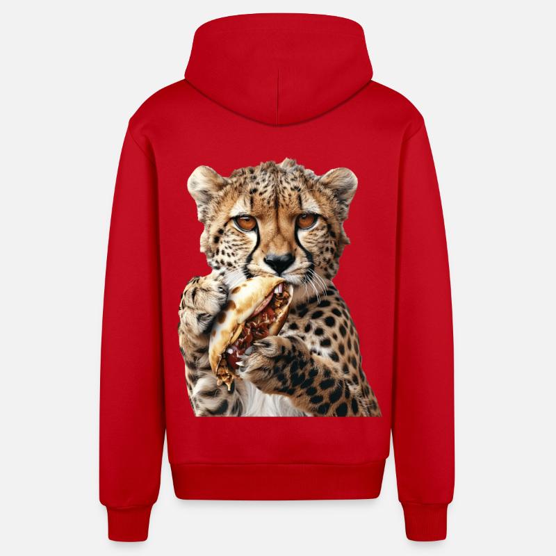Guépard - Veste à capuche bio décontractée fabriquée en UE - rouge