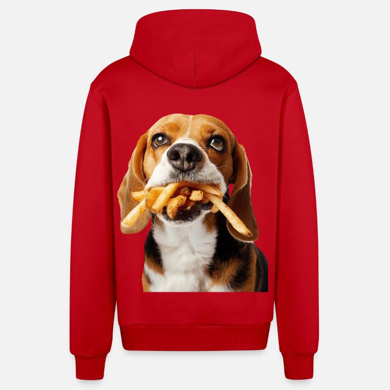 Beagle - Veste à capuche bio décontractée fabriquée en UE - rouge