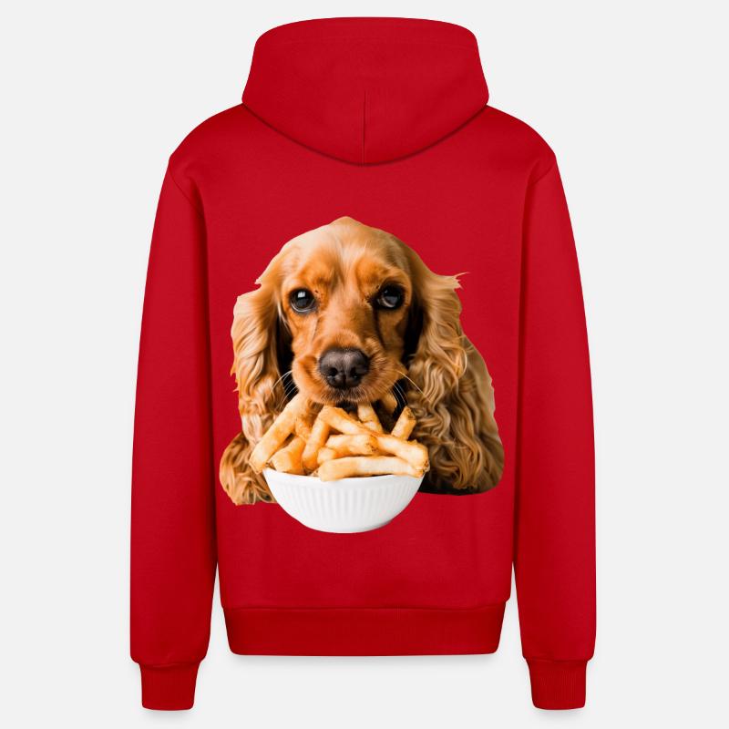 Cocker Spaniel - Veste à capuche bio décontractée fabriquée en UE - rouge