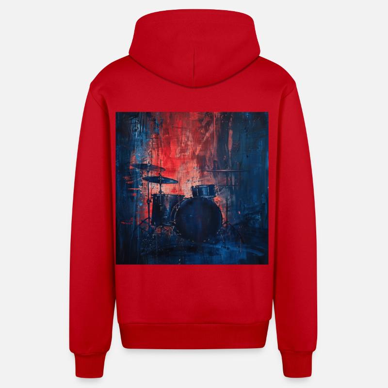 Percussion - Veste à capuche bio décontractée fabriquée en UE - rouge
