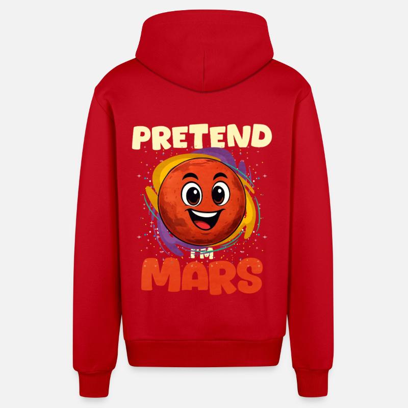 Mars - Veste à capuche bio décontractée fabriquée en UE - rouge