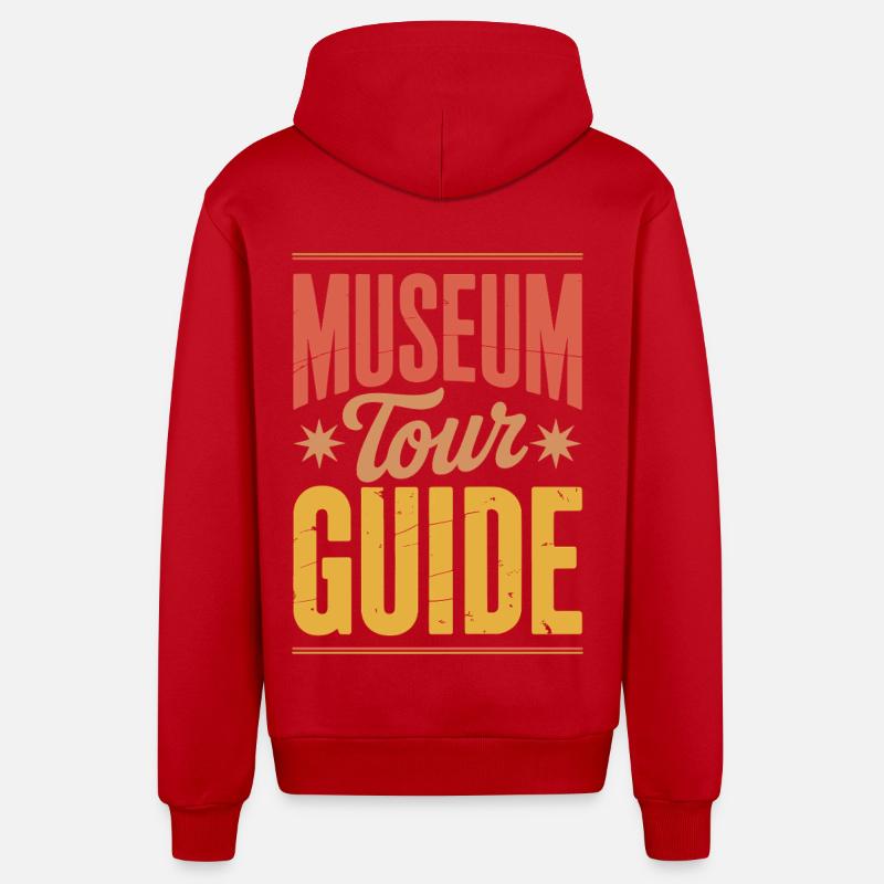 Musée - Veste à capuche bio décontractée fabriquée en UE - rouge