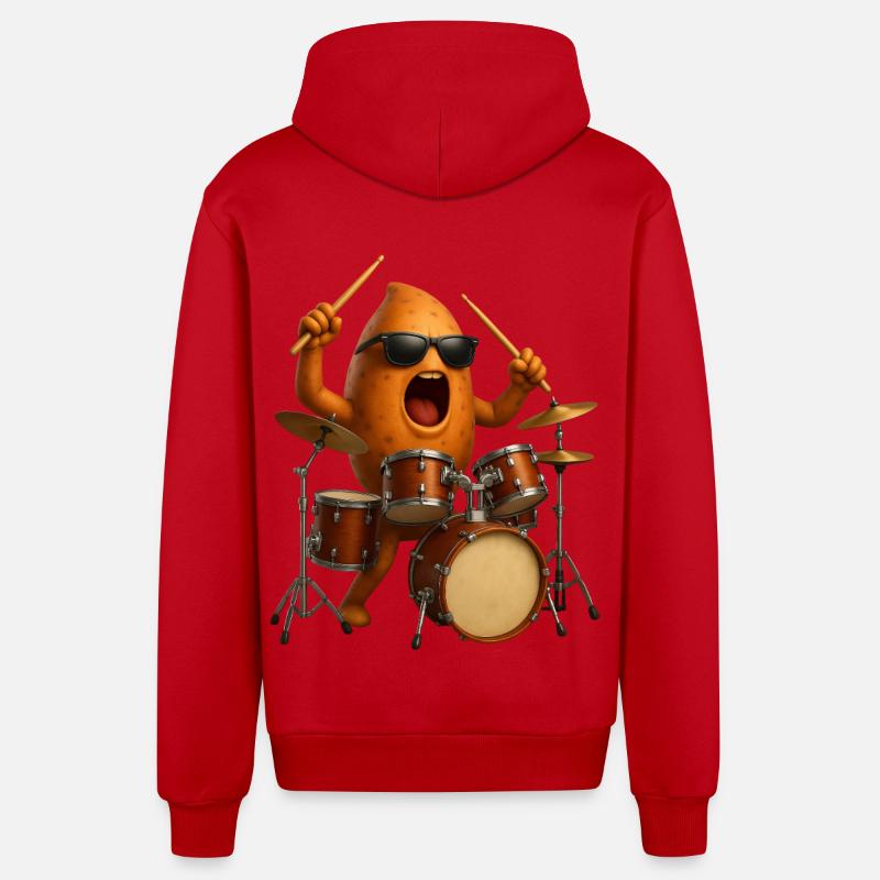 Fûts de patates douces - Veste à capuche bio décontractée fabriquée en UE - rouge