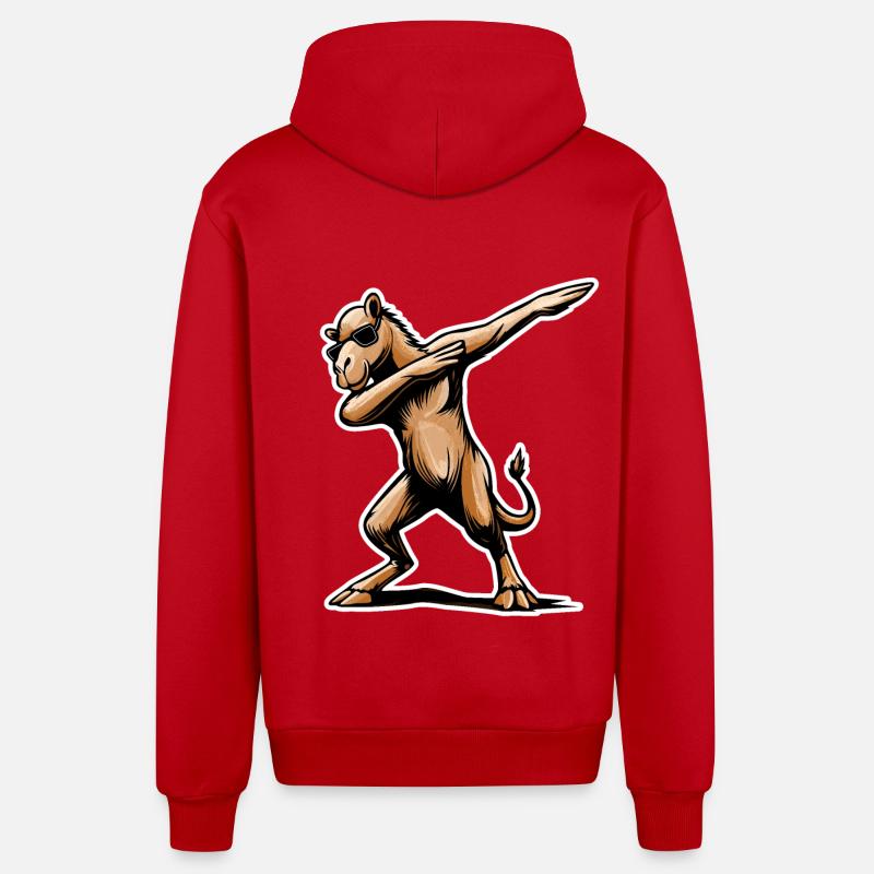 Stylisches Dabbing-Dromedar Design Geschenk - Organic Relaxed Kapuzenjacke Made in EU - Rot