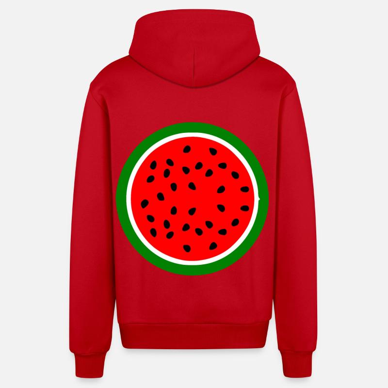 Melon pastèque - Veste à capuche bio décontractée fabriquée en UE - rouge
