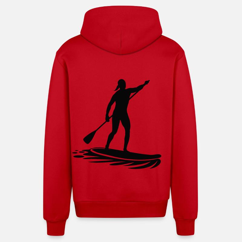 Vacances loisirs Stand Up Paddle - Veste à capuche bio décontractée fabriquée en UE - rouge
