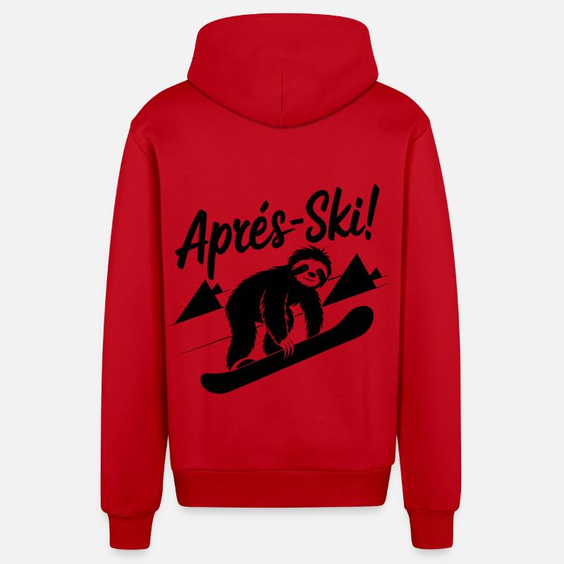 Sloth Sloth Snowboard Après-Ski - Veste à capuche bio décontractée fabriquée en UE - rouge