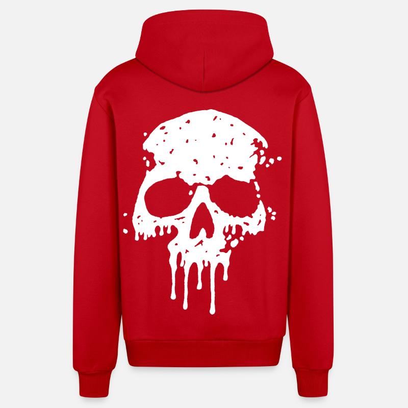 Crâne graffiti - Veste à capuche bio décontractée fabriquée en UE - rouge