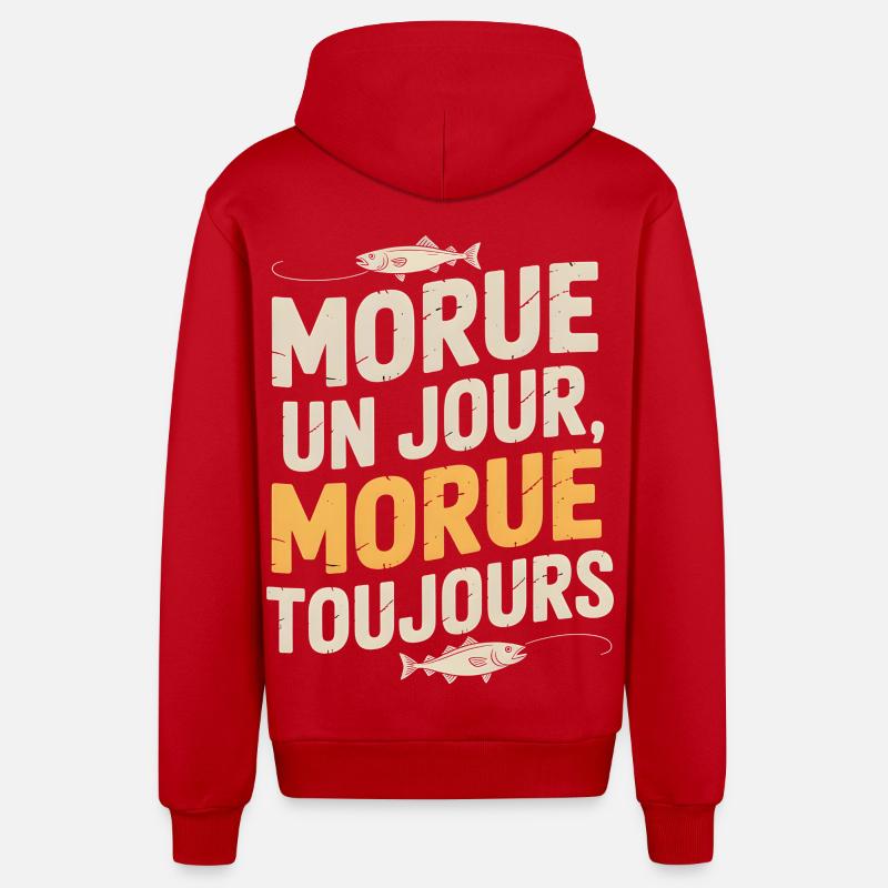 Once cod Cod - Organic Relaxed Hooded Jacket Made in EU - red