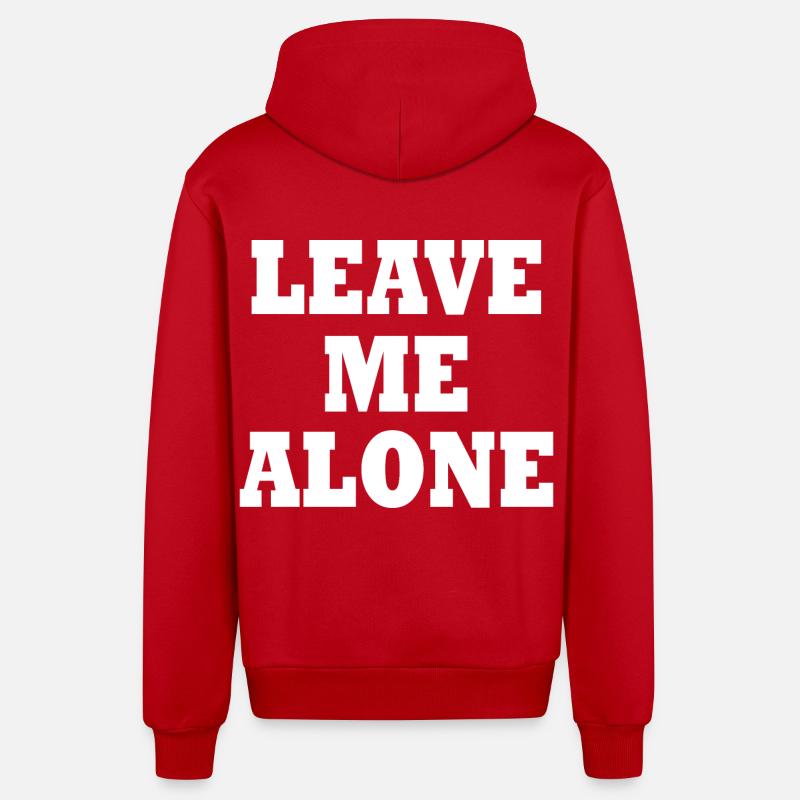 Leave me alone - Veste à capuche bio décontractée fabriquée en UE - rouge