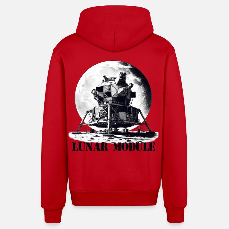 Lunar Module - Organic Relaxed Kapuzenjacke Made in EU - Rot