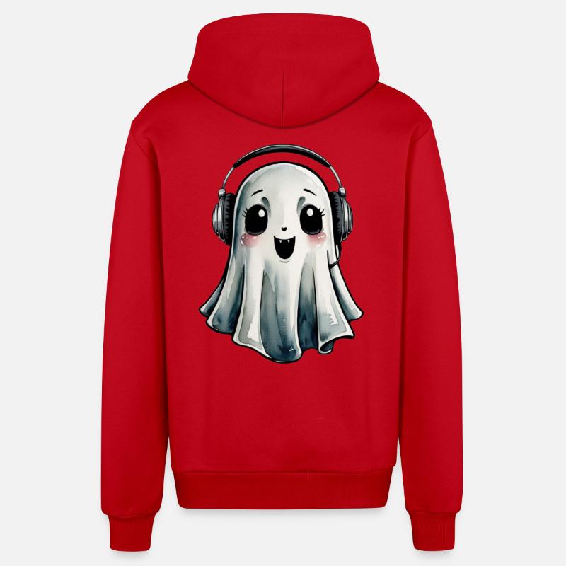 Fantôme vampire mignon - Veste à capuche bio décontractée fabriquée en UE - rouge