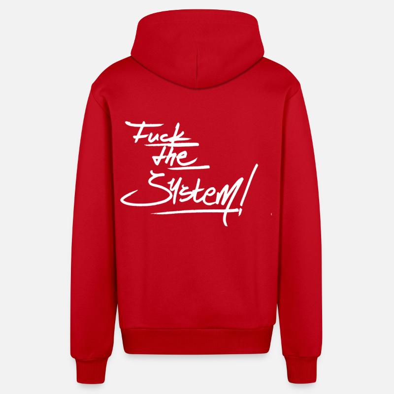 F t S - Organic Relaxed Kapuzenjacke Made in EU - Rot