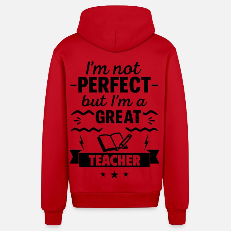 Nicht perfekt aber ein super Lehrer - Organic Relaxed Kapuzenjacke Made in EU - Rot
