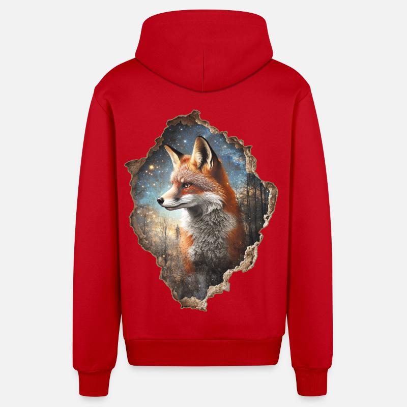 Fuchs - Organic Relaxed Kapuzenjacke Made in EU - Rot