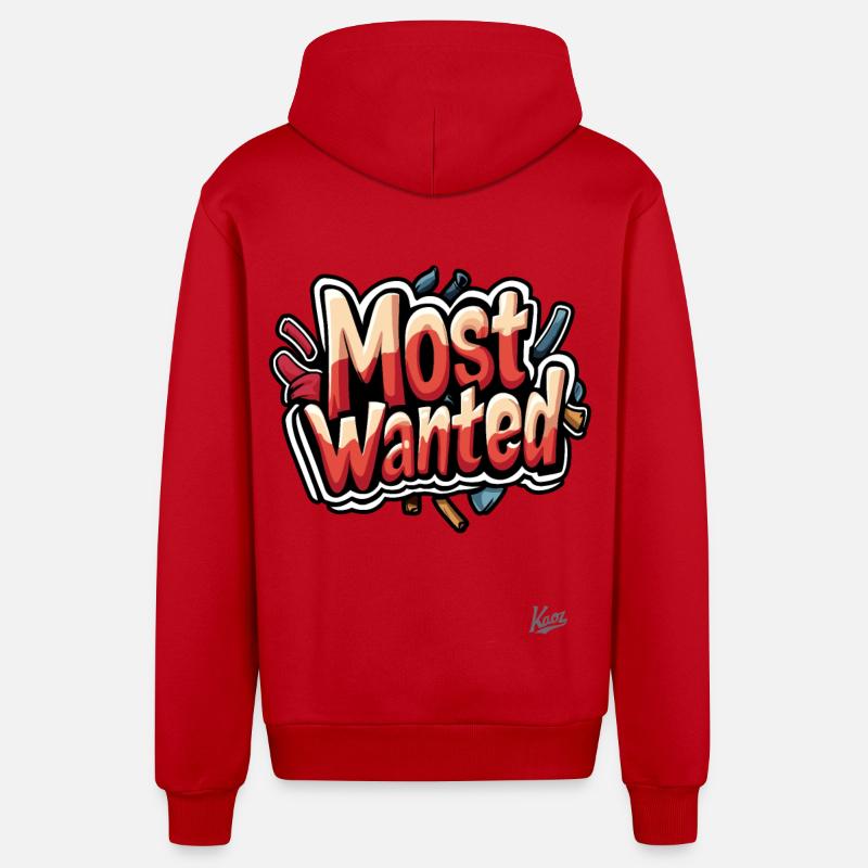 Graffiti le plus recherché - Veste à capuche bio décontractée fabriquée en UE - rouge