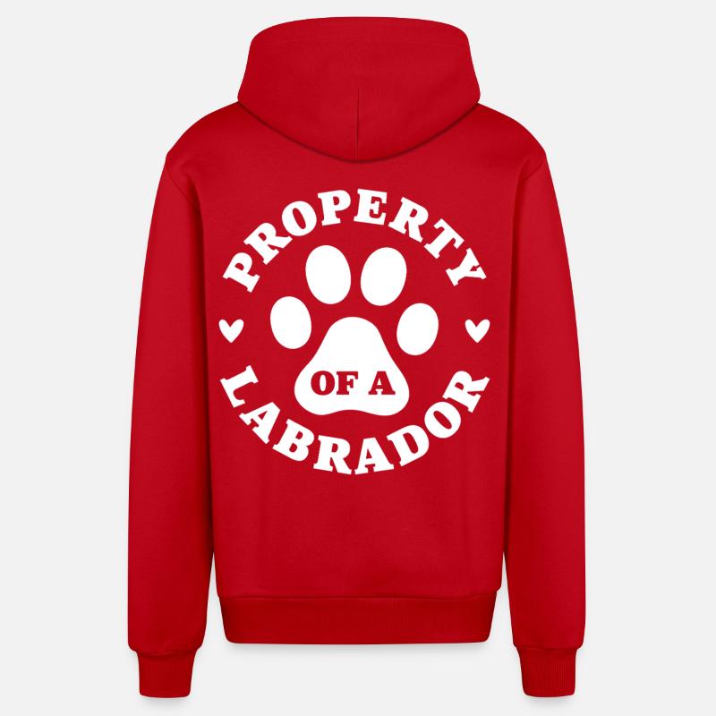 Propriété d’un Labrador - Veste à capuche bio décontractée fabriquée en UE - rouge