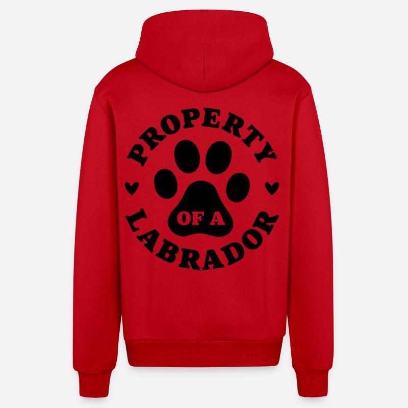 Eigentum eines Labradors - Organic Relaxed Kapuzenjacke Made in EU - Rot