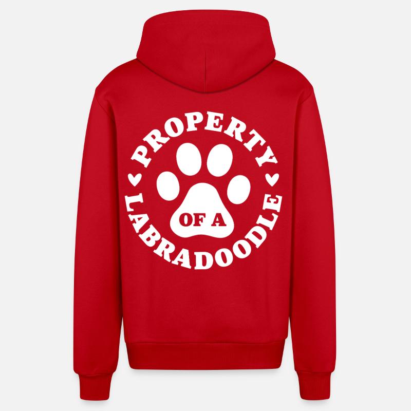 Propriété d’un Labradoodle - Veste à capuche bio décontractée fabriquée en UE - rouge