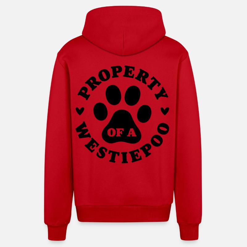Propriété d’un Westiepoo - Veste à capuche bio décontractée fabriquée en UE - rouge