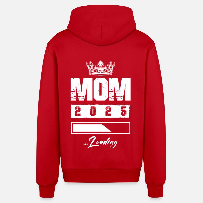 Mama 2025 Loading Mom - Organic Relaxed Kapuzenjacke Made in EU - Rot