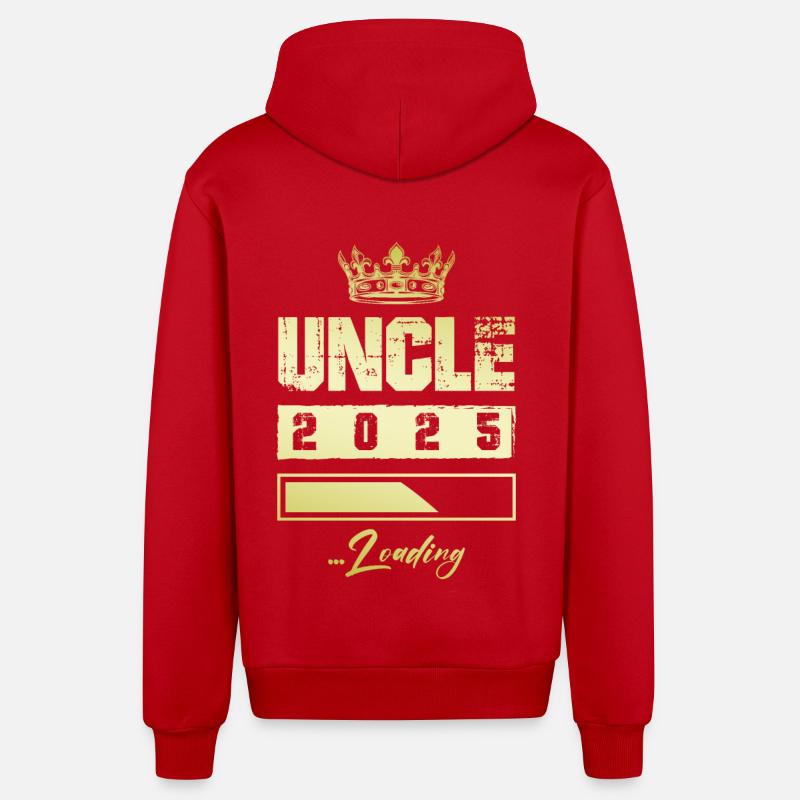 Uncle 2025 Loading - Organic Relaxed Hooded Jacket Made in EU - red