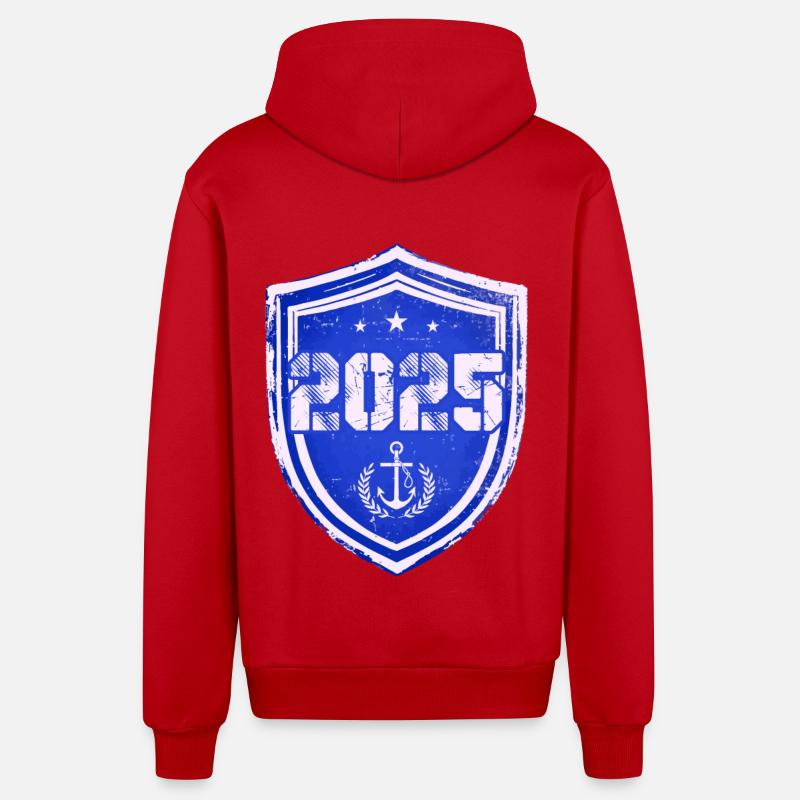 Année 2025 - Veste à capuche bio décontractée fabriquée en UE - rouge