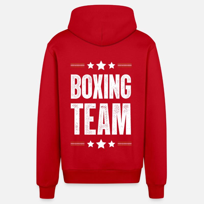 Équipe de boxe - Veste à capuche bio décontractée fabriquée en UE - rouge
