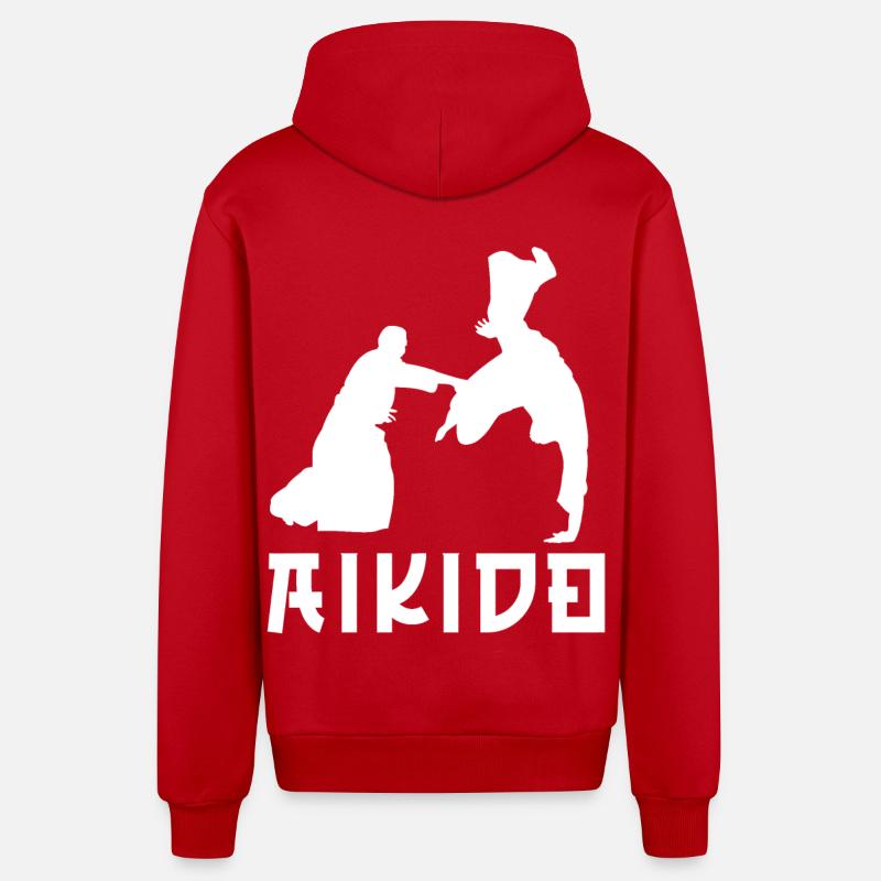 Aikido - Organic Relaxed Kapuzenjacke Made in EU - Rot