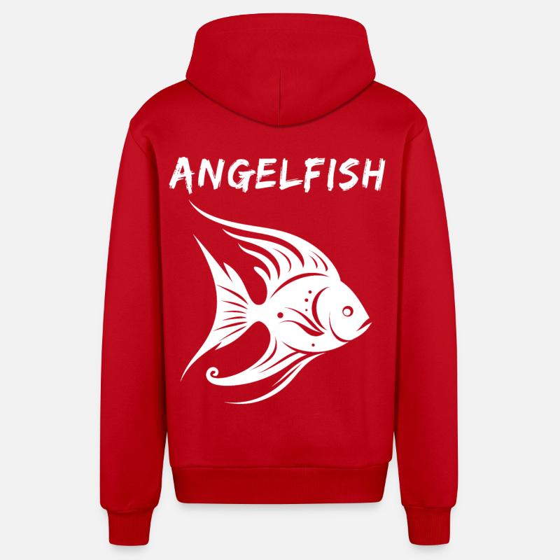 Angelfish - Veste à capuche bio décontractée fabriquée en UE - rouge