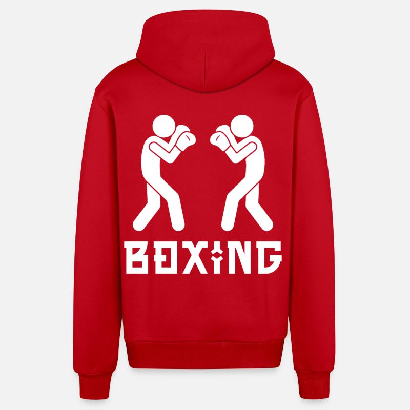 Boxe - Veste à capuche bio décontractée fabriquée en UE - rouge