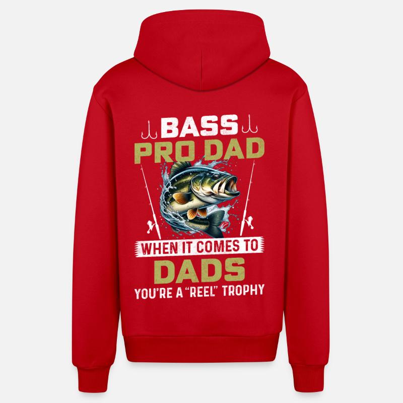 Papa Bass Pro - Veste à capuche bio décontractée fabriquée en UE - rouge