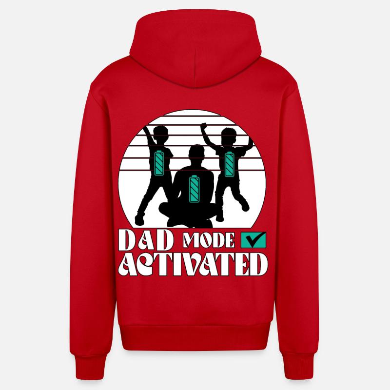 Mode papa activé - Veste à capuche bio décontractée fabriquée en UE - rouge