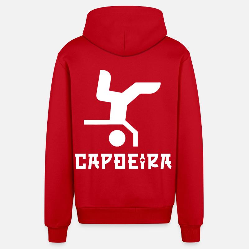 Capoeira - Veste à capuche bio décontractée fabriquée en UE - rouge