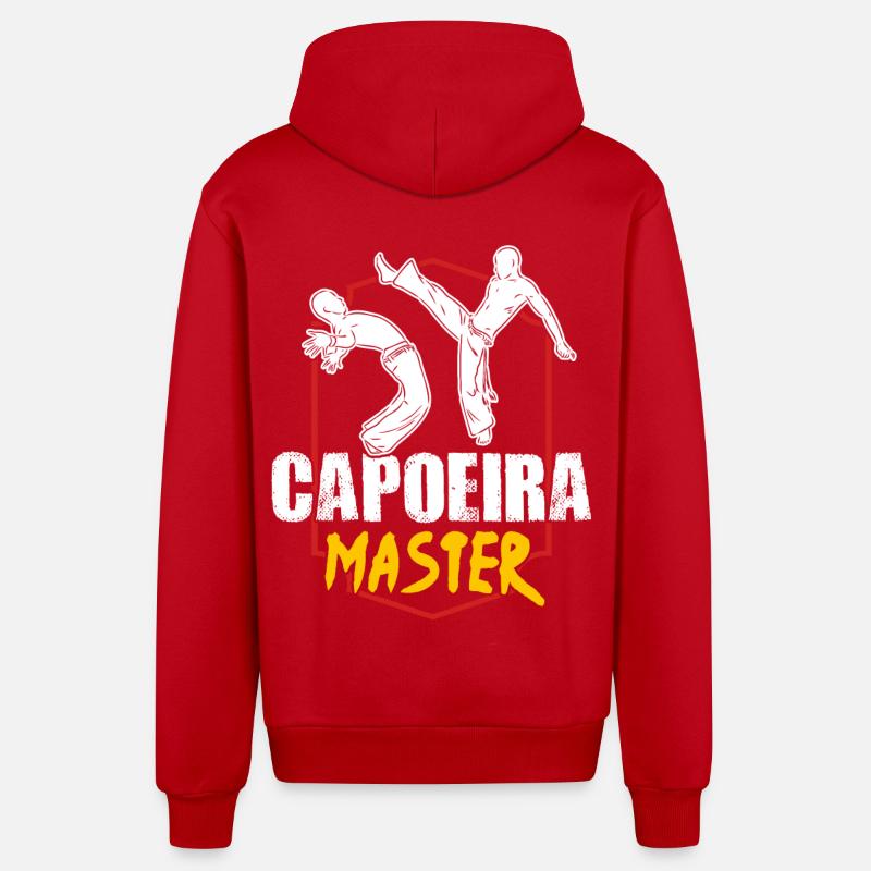 Maître de capoeira - Veste à capuche bio décontractée fabriquée en UE - rouge