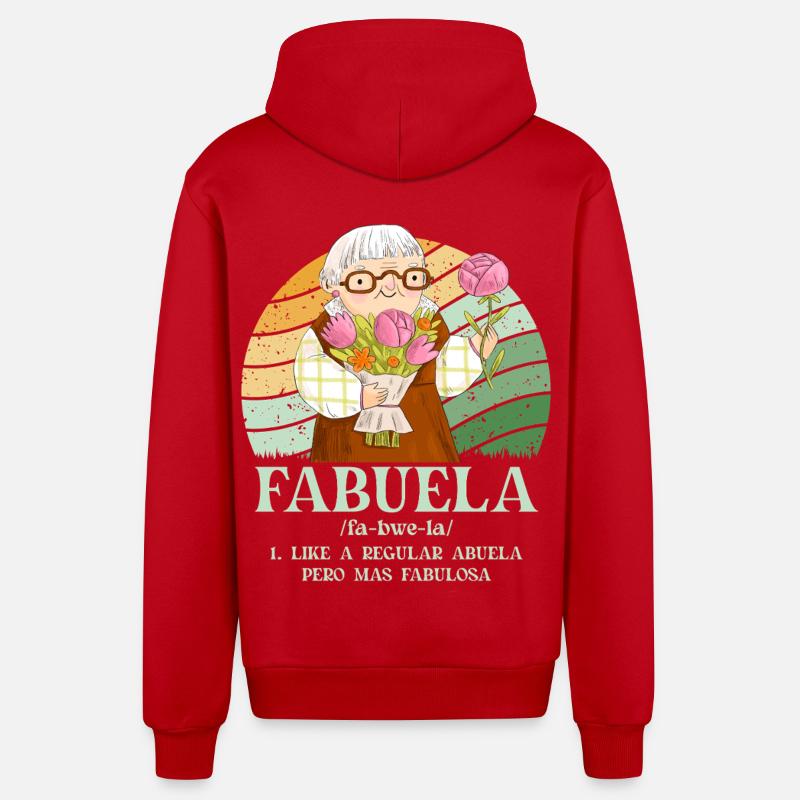 Fabuela - Veste à capuche bio décontractée fabriquée en UE - rouge