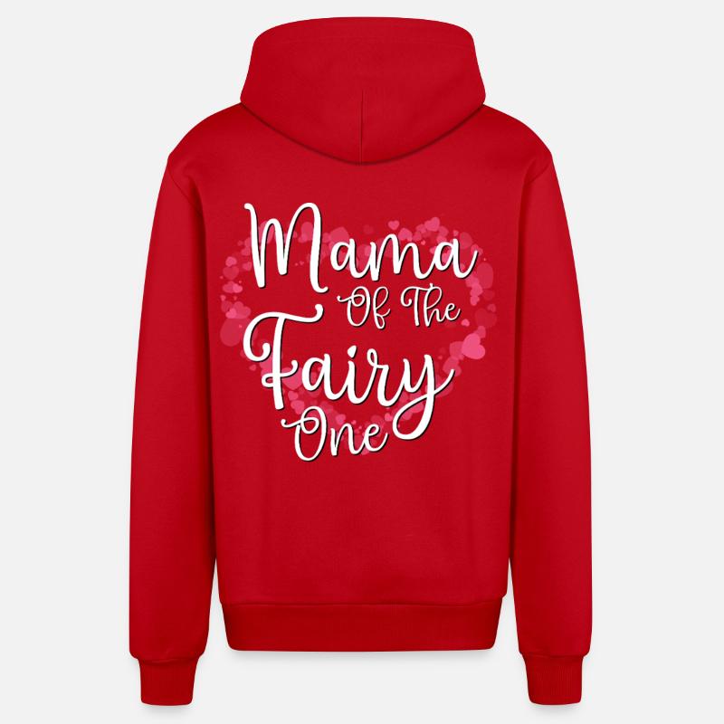 Maman de la fée Une - Veste à capuche bio décontractée fabriquée en UE - rouge
