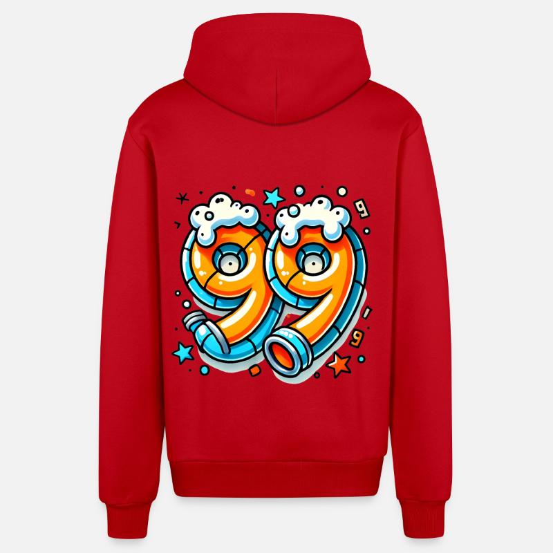 99 Probleme Graffiti Bier Design - Organic Relaxed Kapuzenjacke Made in EU - Rot
